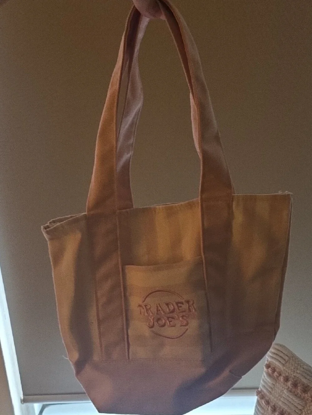 Trader Joe's Pink Stripe Canvas Tote Bag